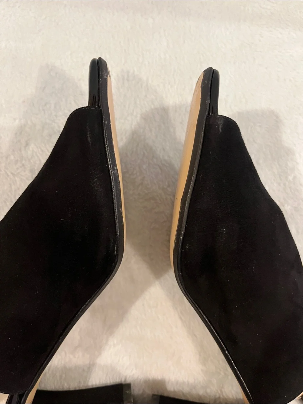 Anna Luisa Firenze Black Suede Sandals. Open square toe chunky heel.  Formal. 10
